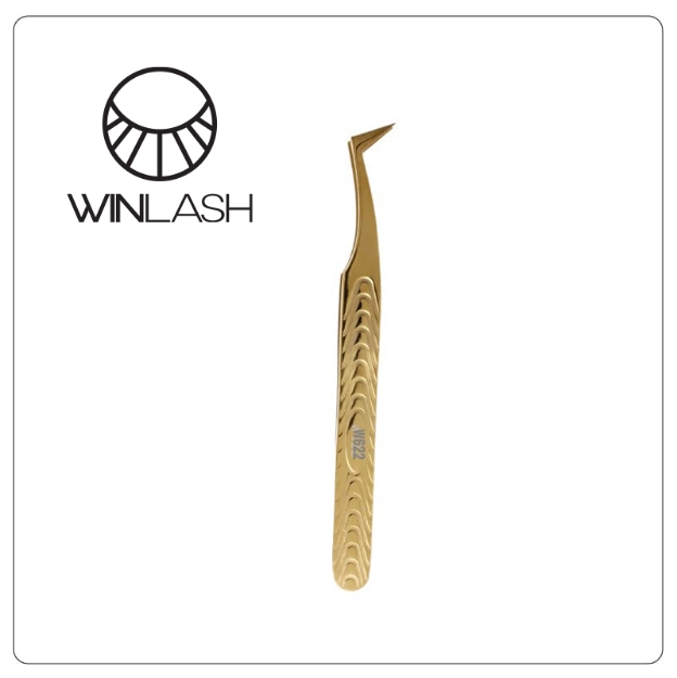 Winlash W6 diamond grip volume lash tweezer with curved tip