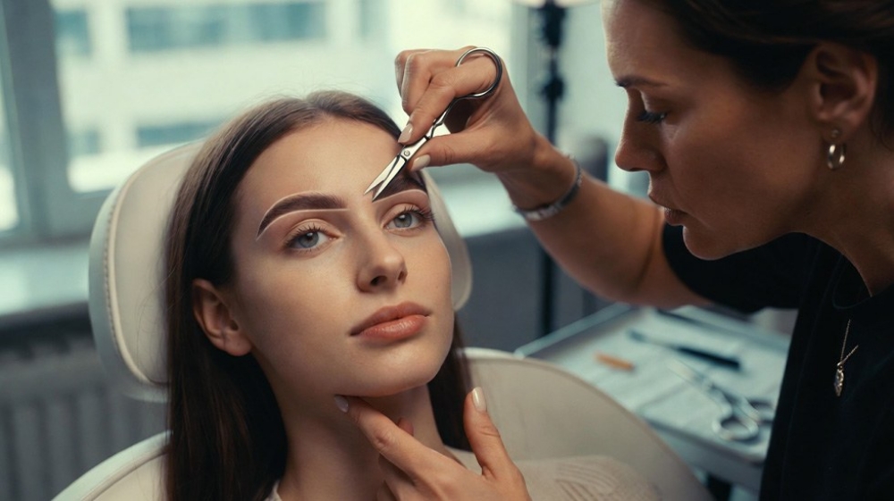 The Brow Arch Architecture: Precision Trimming Using Curved Scissors vs. Straight Shears