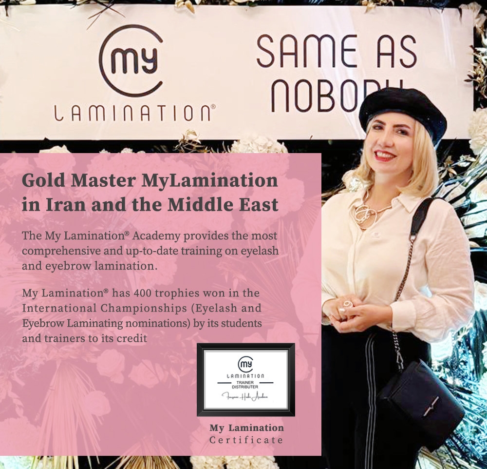 Gold Master MyLamination certification in Iran and Middle East for eyelash and eyebrow lamination training | Winlash