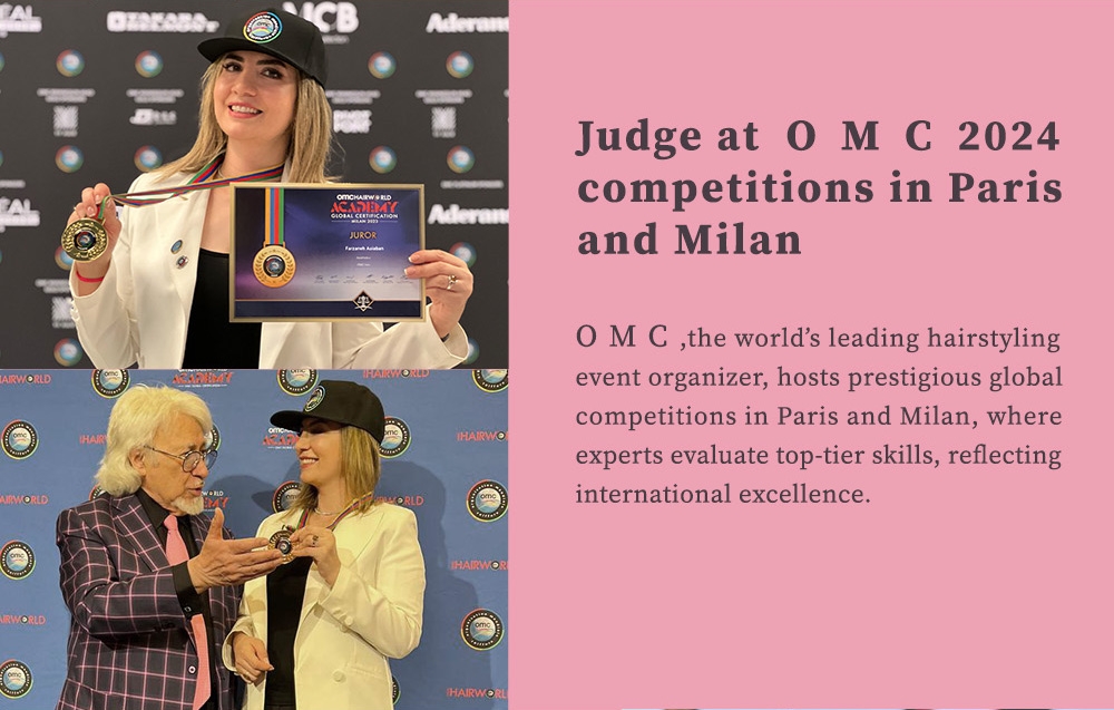 Judge at OMC 2024 competitions in Paris and Milan, receiving medal for hairstyling and beauty excellence | Winlash