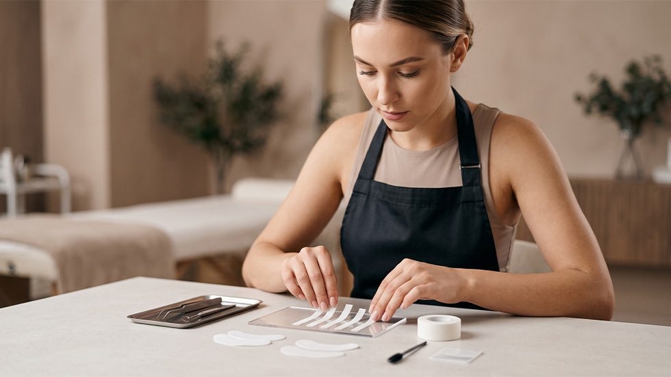 Under-Eye Pads, Isolation Tweezers and Mirrors for Cleaner Taping Results Essential Tools That Pair With Lash Taping