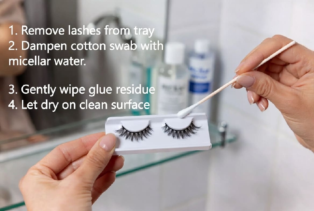 Step-by-step guide how to clean and reuse false eyelashes