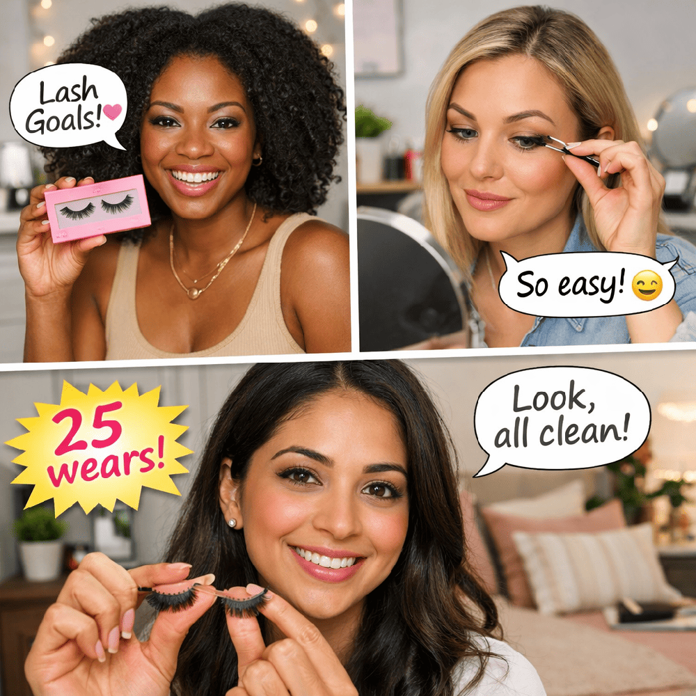 Real results wearing reusable false lashes multiple times