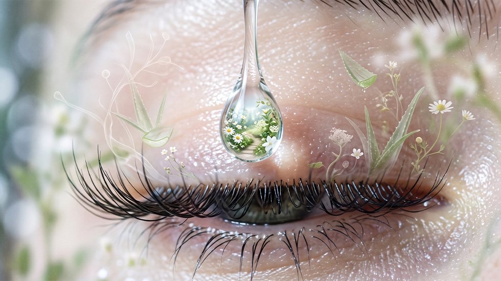 Applying nourishing lash serum and oil to natural lashes after cluster removal