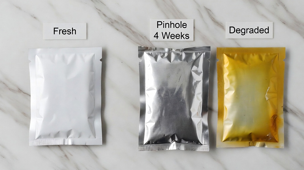 Sachet Shelf-Life Matrix | How Long Lash Lift Lotions Last When Opened with Pinhole Method vs Scissors | Winlash Lash lift sachet shelf-life matrix comparing unopened vs opened potency windows for Step 1, Step 2 and Step 3 lotions