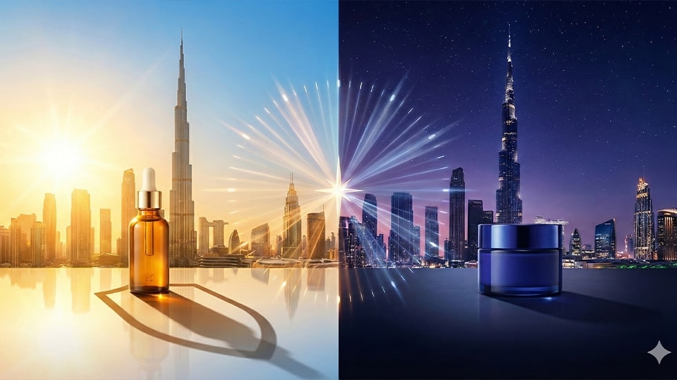 Morning vs Night: When to Apply Vitamin C Serum Comparison of morning vs night skincare routine for applying Vitamin C serum