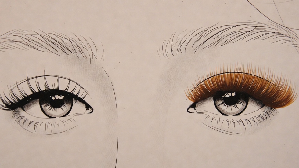 Hybrid eyelash extensions technique combining classic and volume fans for natural wispy look in Dubai