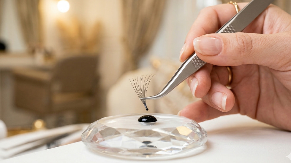 Professional lash extension glue and individual lash adhesives for high-humidity environments in Dubai