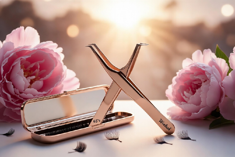 Winlash Dolphin + 65° Eyelash Tweezers Set with Case – Dubai