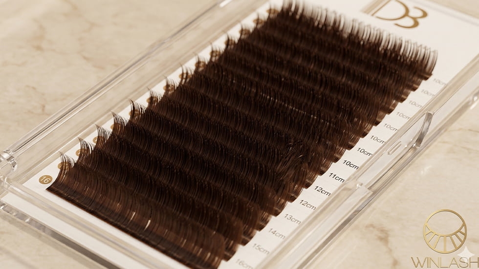 DB Brown Silk Lashes - Natural Soft Glam Technology UAE Winlash-DB-Brown-Eyelash-Extension-Palette-Natural-Look-Silk-PBT-Dubai-UAE-Brown-Lashes-Supplies
