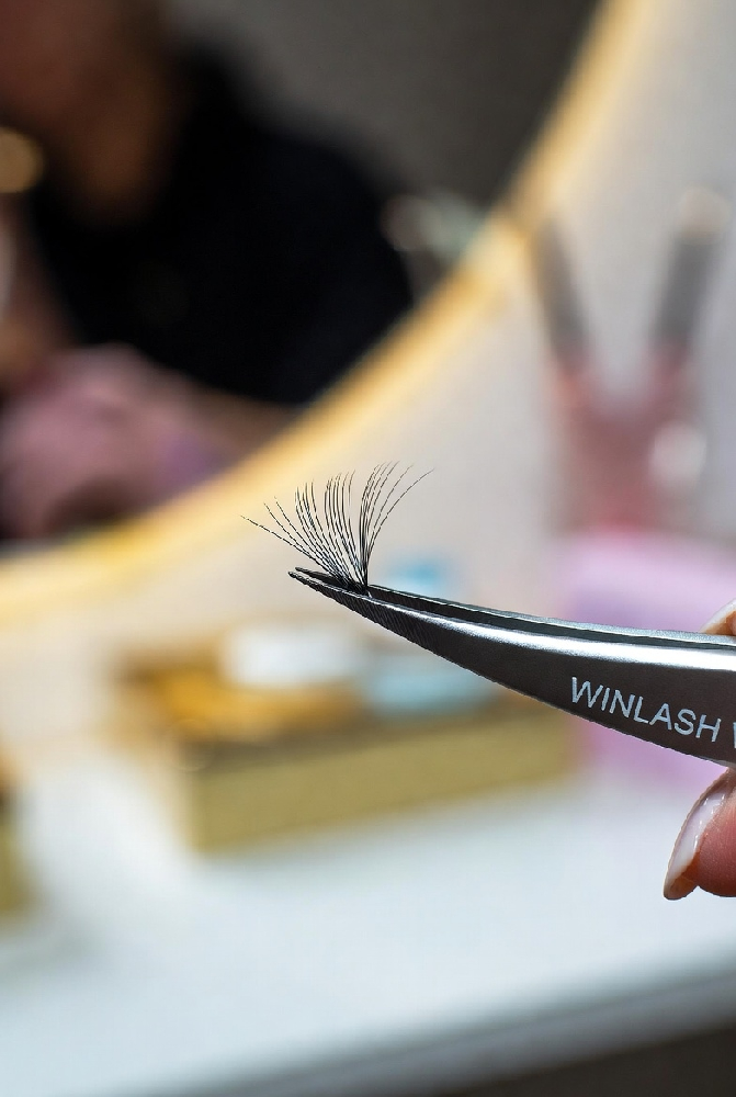 WINLASH W6 Boot Tip Volume Lash Tweezer – Curved Precision Tool for Fan Creation & Lash Isolation in Dubai Salons