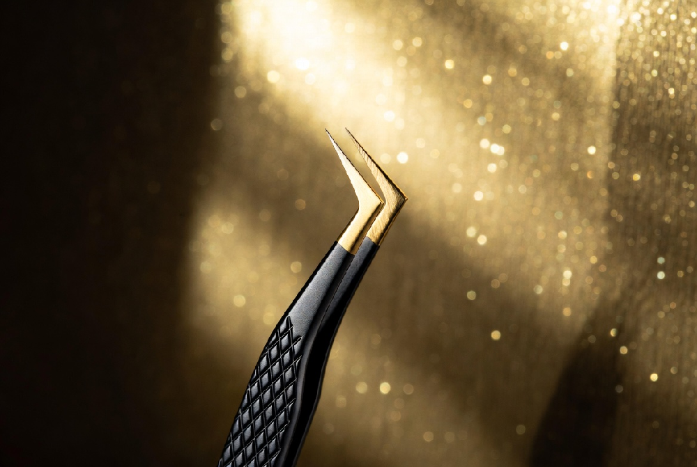 Winlash Fiber Tip Volume Lash Tweezer WVL with Diamond Grip – Professional Nano Fiber Tip for Precise Mega Volume Fan Creation in Eyelash Extensions