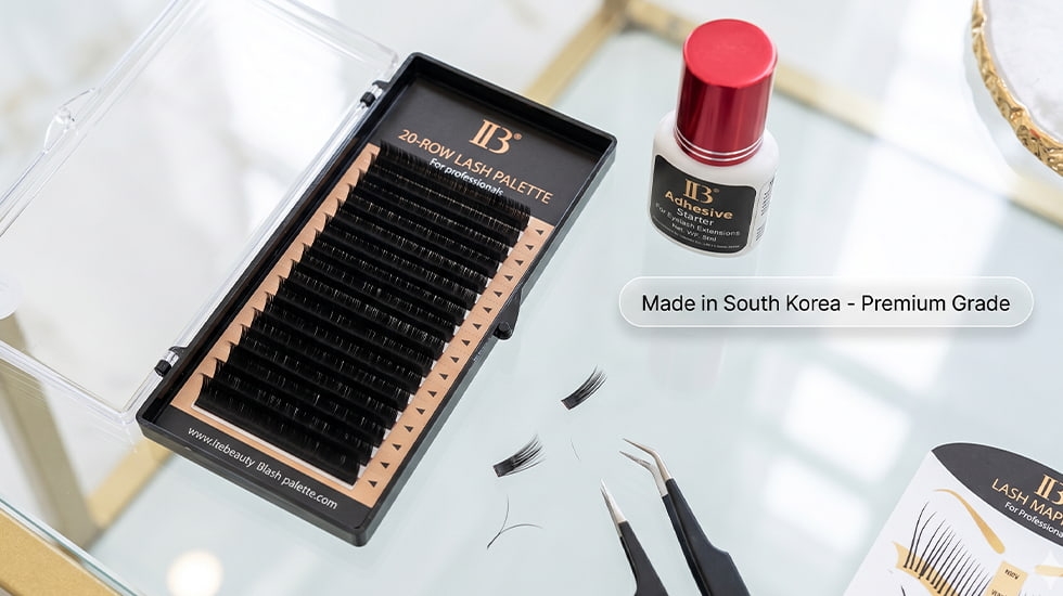 IB Premium 20-Row Lash Tray - Professional High-Density Palette UAE IB-I-Beauty-Premium-Eyelash-Extension-Palette-Silk-PBT-20-Rows-Dubai-UAE-Korean-Lash-Supplies