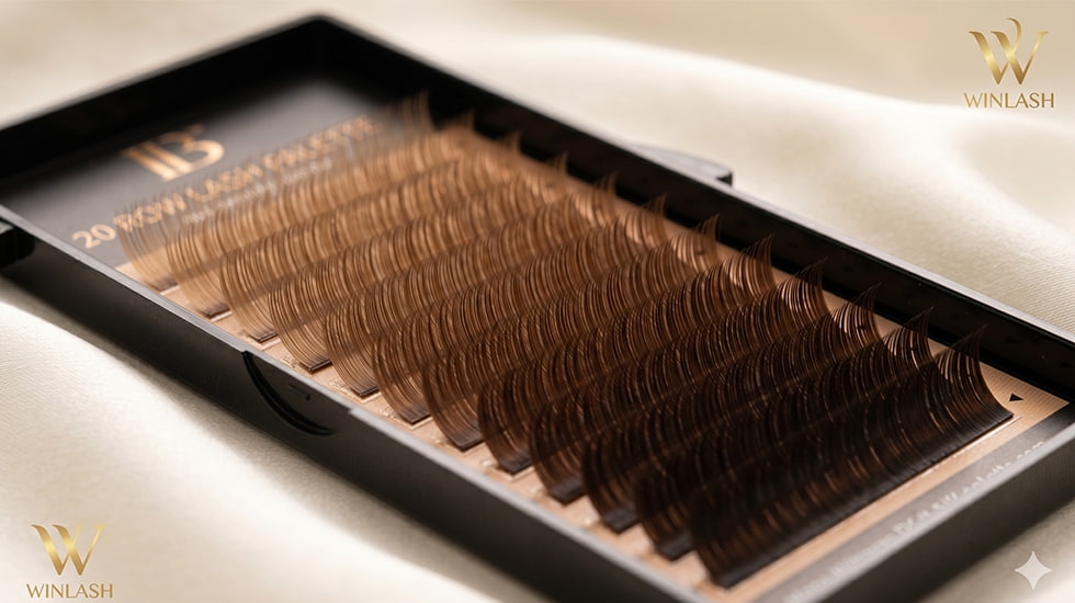 IB 5-Shade Brown Lash Palette - Professional Multidimensional Extensions UAE IB-I-Beauty-Brown-Eyelash-Extension-Palette-5-Shades-20-Rows-Silk-PBT-Dubai-UAE-Natural-Volume-Lashes