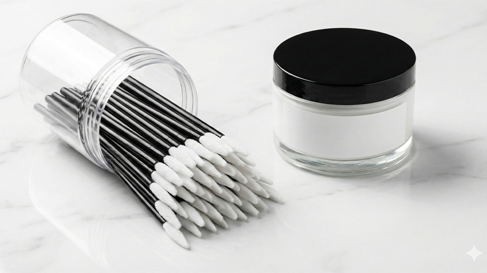 Disposable lip brush pack of 50 pieces for professional eyelash extension removal