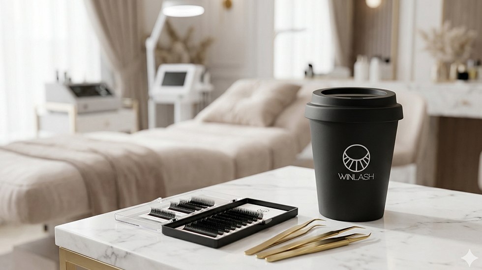 WinLash Signature Tumbler - Insulated Travel Mug for Lash Artists Professional WinLash matte black travel mug for eyelash extension technicians